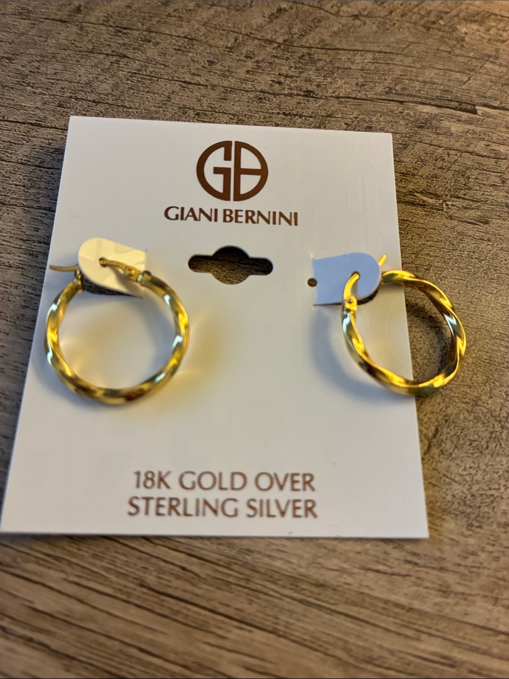 Giani Bernini 18K Gold-Tone Twisted Hoop Earrings